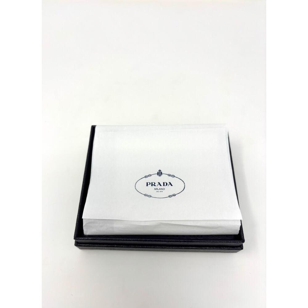 Prada Triangle Logo Saffiano Leather Card Holder Cipria - Picture 4 of 7